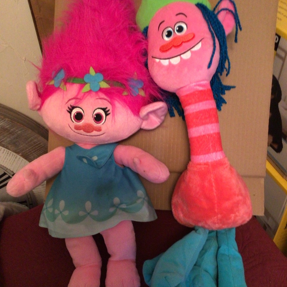 Trolls Plush Doll Set - Pink and Blue